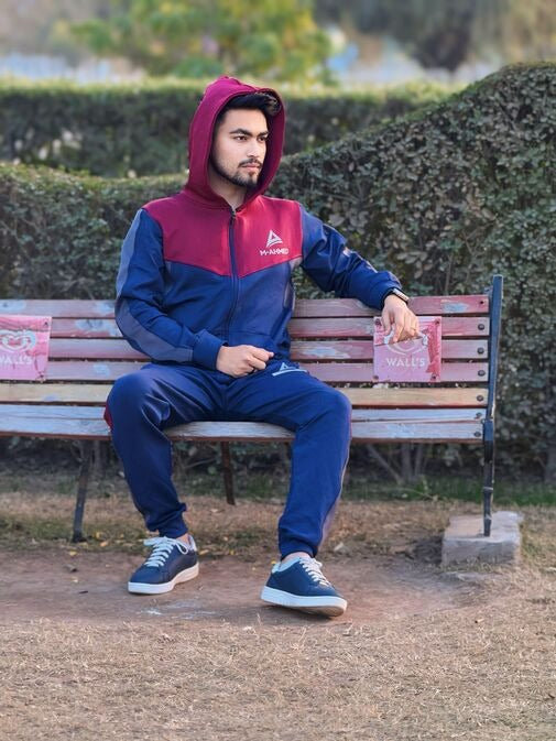 M. Ahmed's Red & Blue Tracksuit – Top & Bottom Set