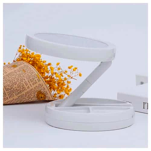 Double-Sided LED Makeup Fold-Away Mirror
