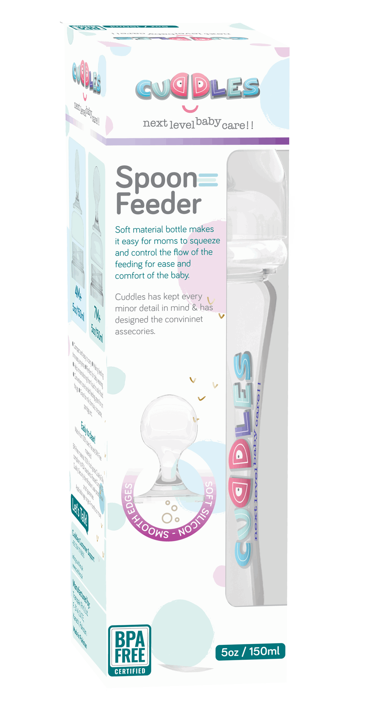 badge Cuddles Baby Spoon Feeder 5Oz/150Ml 4 Month